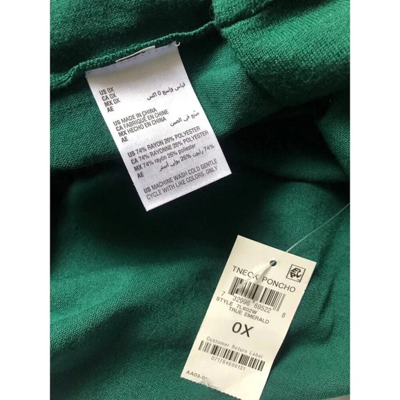 Alfani Women's Plus Size 0X TNeck Poncho Sweater - Picture 6 of 8